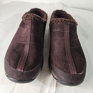 Easy Spirit Brown Slip-On Shoes with Faux Fur
